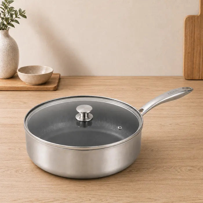 Conceptbeeld van de KERVA sauteuse van 28 cm met deksel